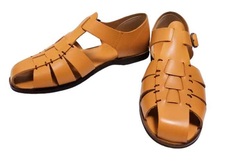 【旅靴屋オリジナル M1425 キャメル】こだわりのメンズ本革グルカサンダル